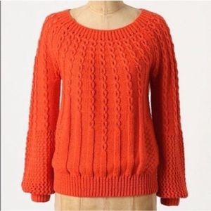 Anthropologie Orange Moth Sweater S